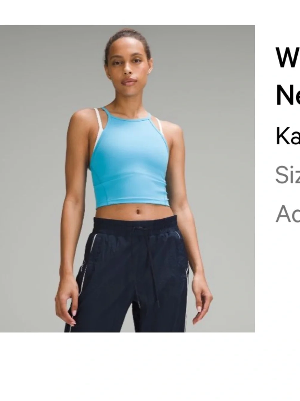 Lululemon Wunder Train High-Neck Cross-Back Tank in Kayak blue